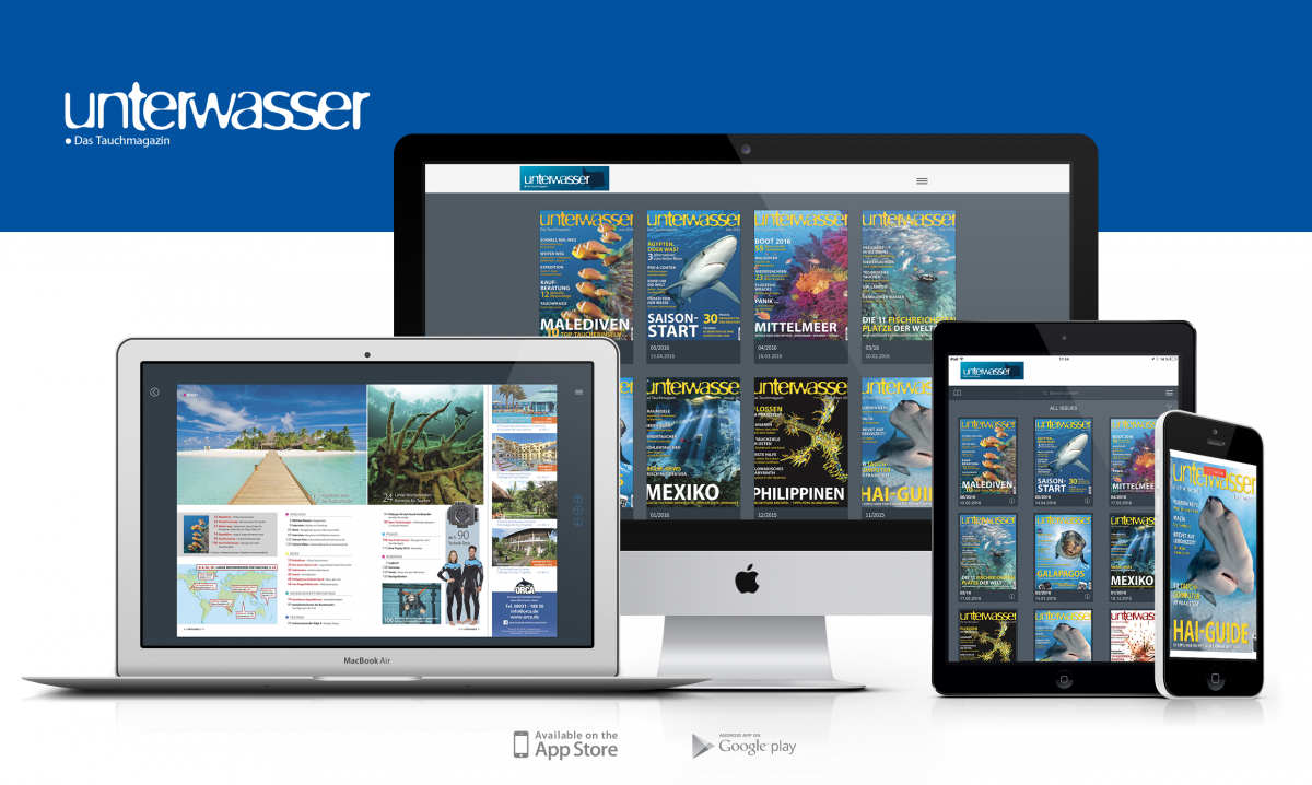 Apps von PressMatrix – Unterwasser – Das Tauchmagazin